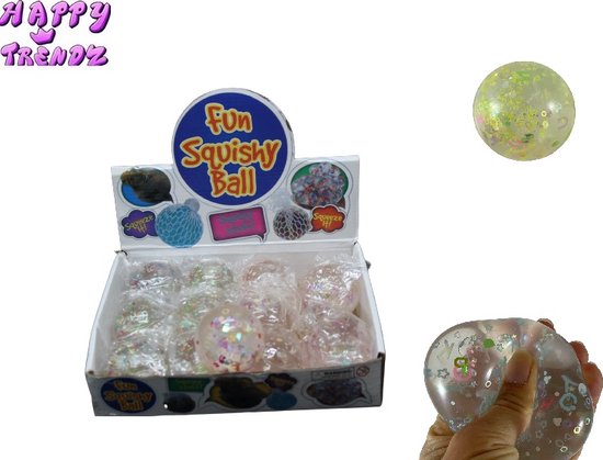 Happy Trendz® 2 STUKS / Glitter Mesh stress Ball - Fidget toys - Stressbal - Glitters letterss - Stress verlichtend