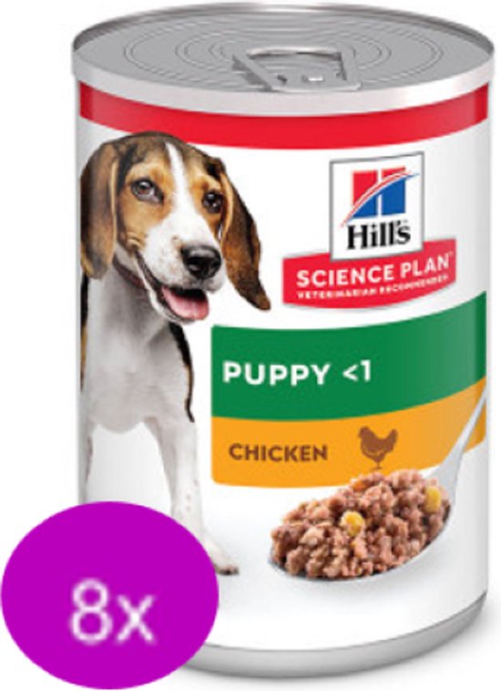 Hills Science Plan puppy Kip in blik puppy voer 8 x 370 gram