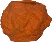 Keramische vaas ; look of rots of steen, in trendy oranje CHU20OR
