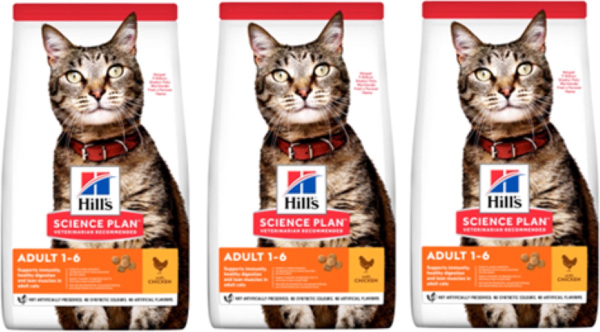 Hill's Kattenvoer - Feline Adult Kip - 3x 300g