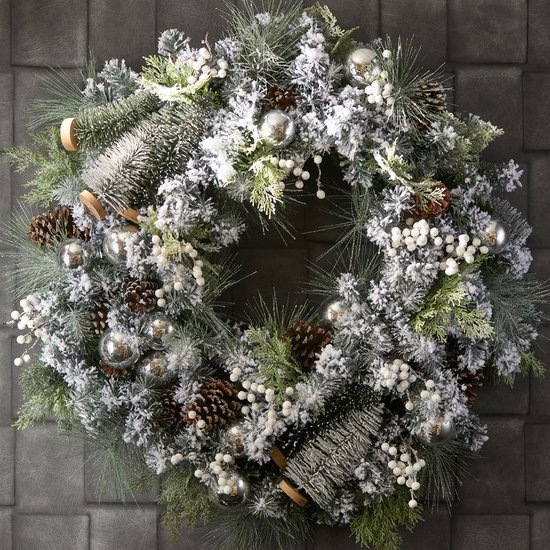 Riviera Maison Kerst Krans - Pretty Pine Tree Wreath - Wit - Ø100cm |