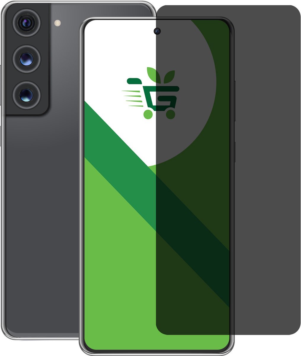 GreenBasket - Privacy Screenprotector voor de Samsung Galaxy S21 - Anti Spy - Full Privacy Screen Protector - Glasplaatje- Edge to Edge - Privé - Gehard Glas 9H