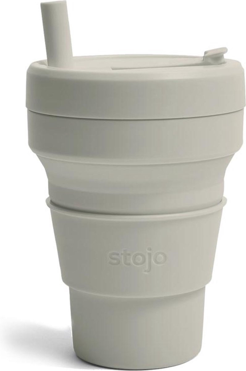 Stojo - Biggie Cup - 470 ml - Herbruikbaar - Opvouwbaar - Oat