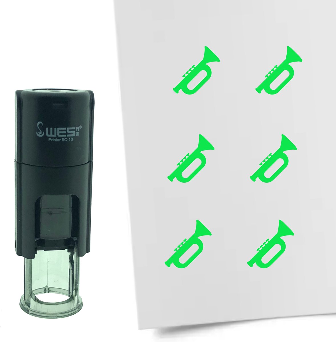 CombiCraft Stempel Trompet 10mm rond - blauwe inkt