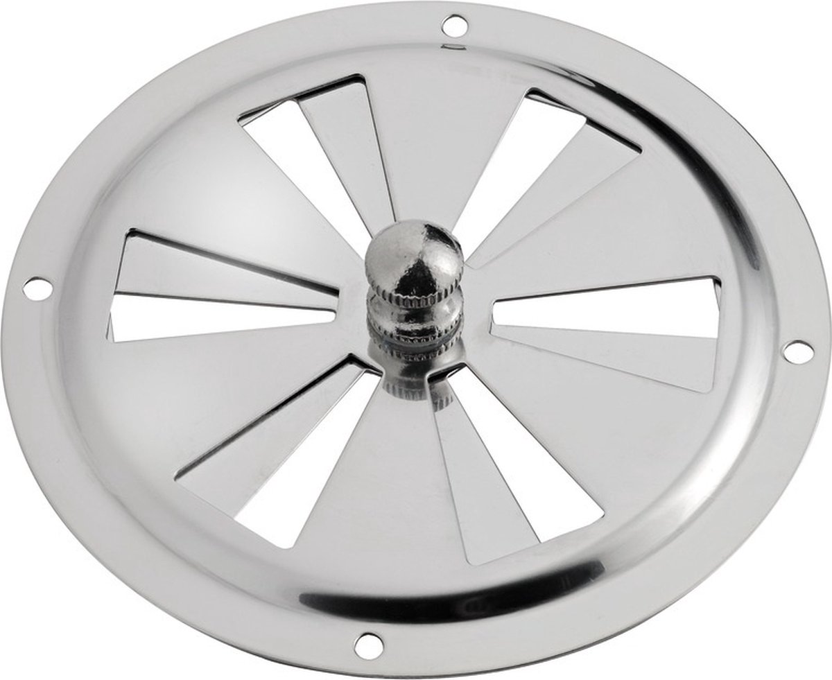 Ventilatierooster - Afsluitbaar - 125mm - Rvs gepolijst