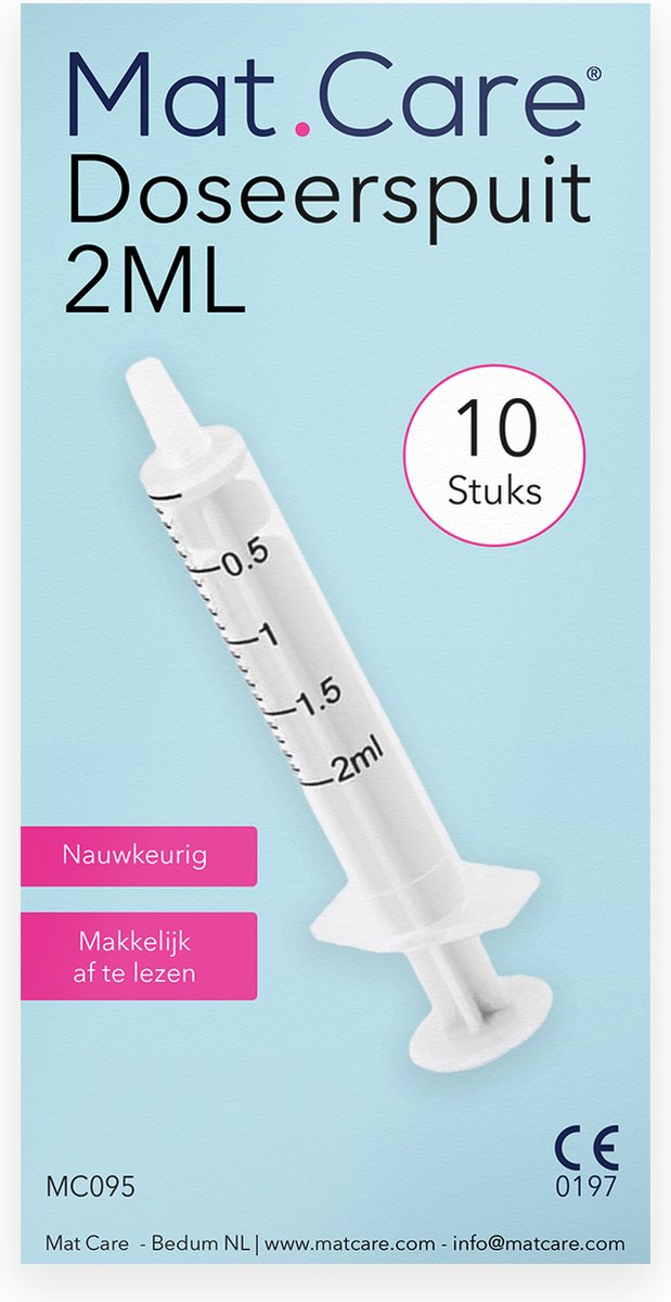 Goedkoopste Mat Care spuit - spuiten - doseerspuit zonder naald - injectiespuit 2ml set 10 stuks