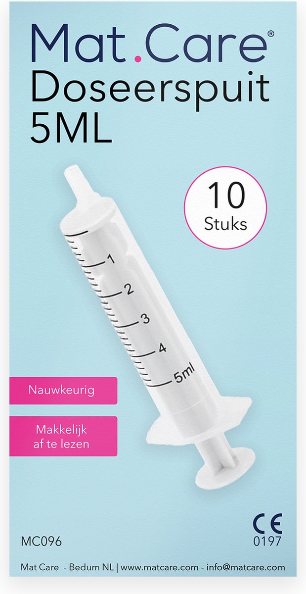 Goedkoopste Mat Care spuit - spuiten - doseerspuit zonder naald - injectiespuit 5ml set 10 stuks