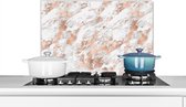 Crédence de Cuisine - Plaque de cuisson murale - Réchaud à crédence - 60x40 cm - Or rose - Motif - Marbre - Luxe - Aluminium - Décoration murale - Protecteur mural - Résistant à la chaleur