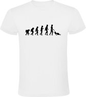 Grasmaaier Evolutie Heren T-shirt | gras | accu | machine | elektrisch | tuinman | maaier | Wit