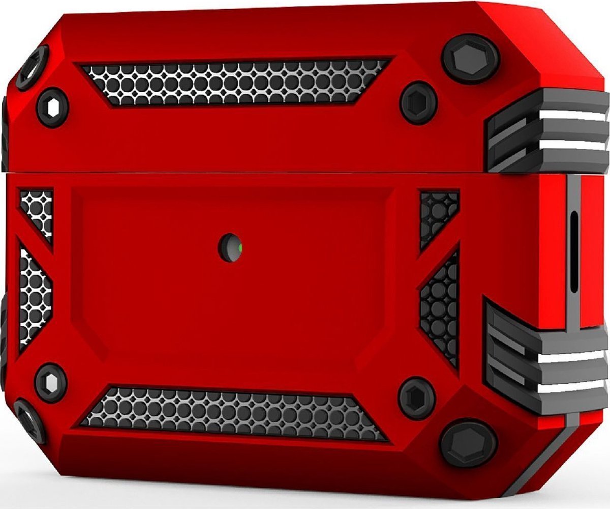 Mobigear Armor Hoesje geschikt voor Apple AirPods Pro 2 Shockproof Hardcase Hoesje - Rood