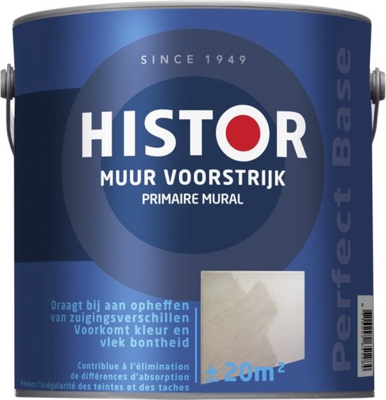 Blik Histor Perfect Base Muur Voorstrijk 1 liter, transparant met 20m².