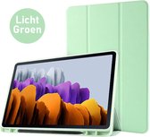 HB Hoes Geschikt voor Samsung Galaxy Tab S8 Plus - S7 FE & Tab S7 Plus Licht Groen - Tri Fold Tablet Case - Smart Cover