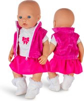 Isa's Friends® - Poppenkleding - Kleertjes geschikt voor o.a. BABY born - 43 cm - Jasje rok en shirt
