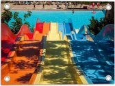 WallClassics - Tuinposter – Gekleurde Glijbanen - 40x30 cm Foto op Tuinposter  (wanddecoratie voor buiten en binnen)
