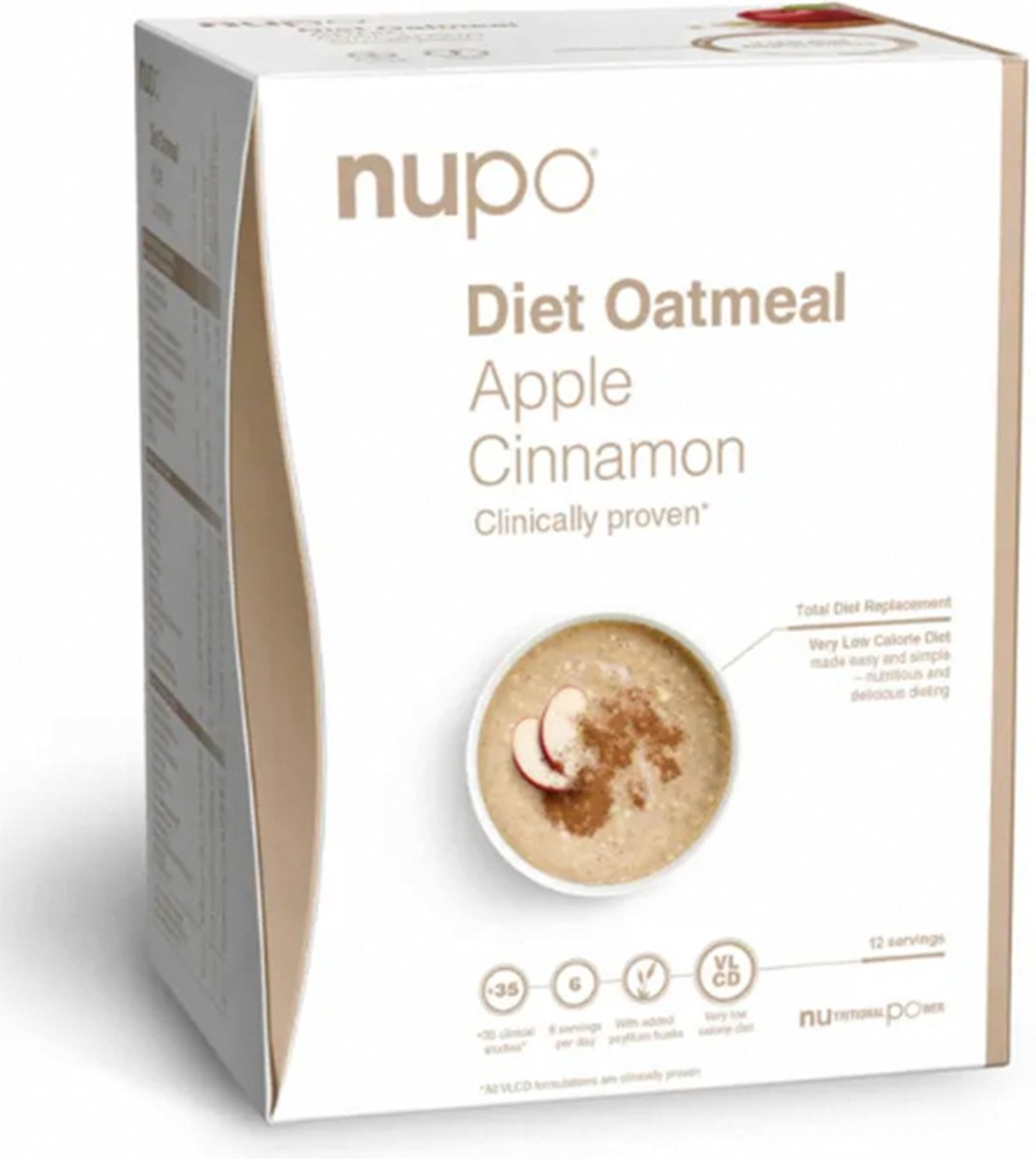 Nupo | Dieet Havermout | Oatmeal Apple & Cinnamon | 12 x 32 gram | Snel afvallen zonder poespas!