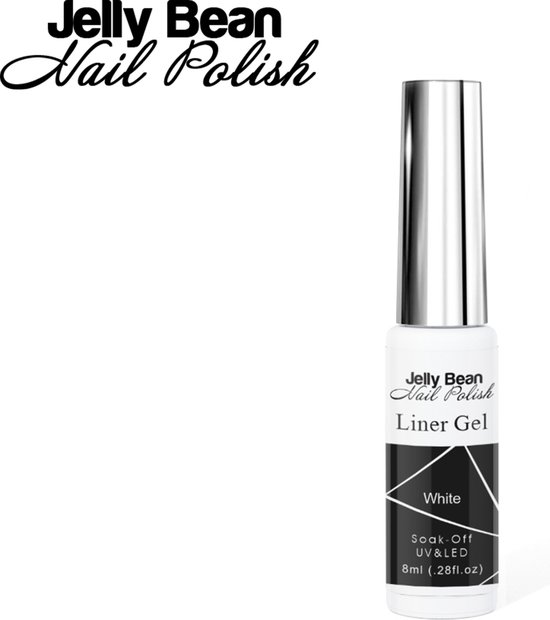 Jelly Bean Nail Polish gel liner Wit nail art line gel White (11