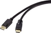 Renkforce DisplayPort / HDMI Adapterkabel DisplayPort stekker, HDMI-A stekker 20.00 m Zwart RF-4596876 Vergulde steekco