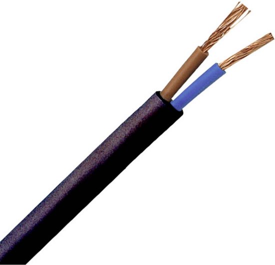 Kopp 152210845 Geïsoleerde kabel H03VV-F 2 x 0.75 mm² Zwart 10 m