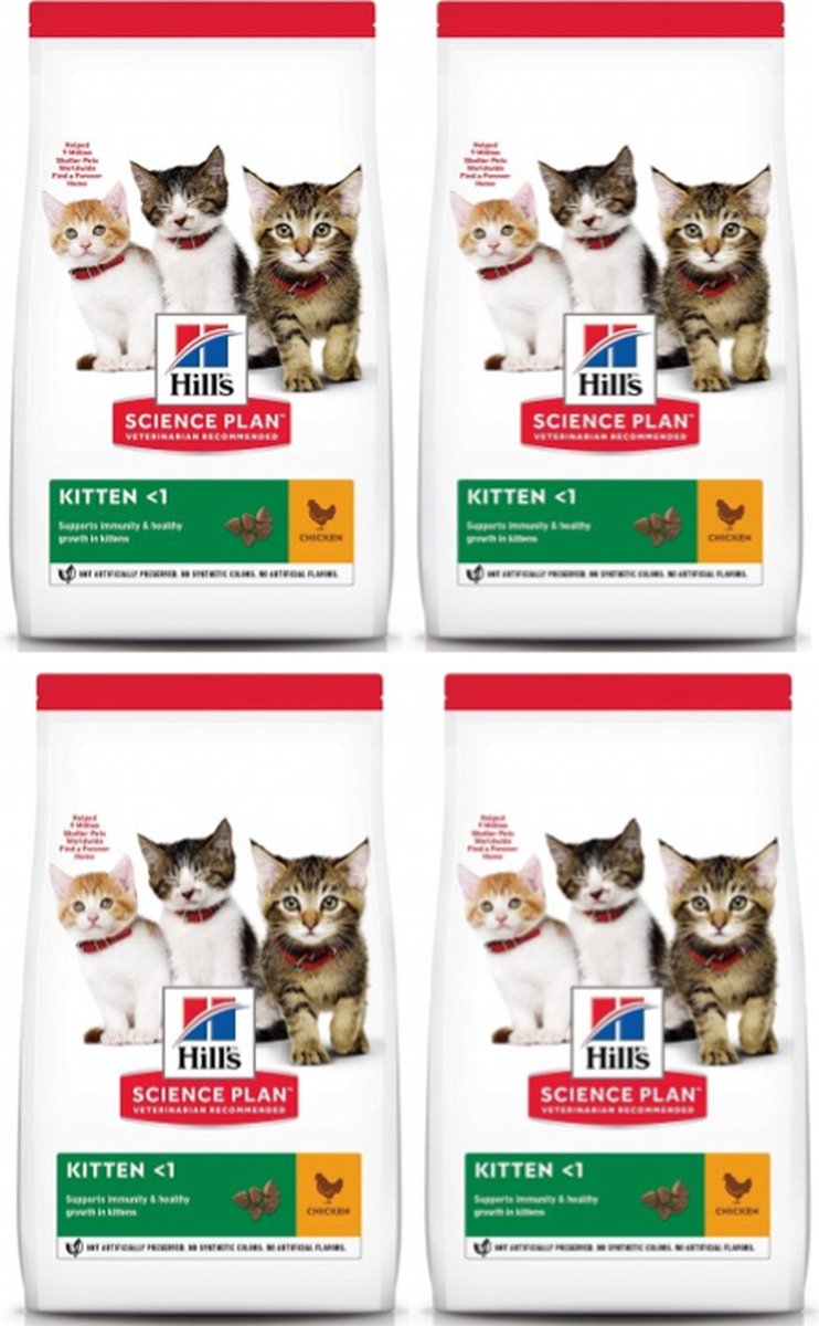 4x Hill's - feline kitten Kip - Kattenvoer - 1.5kg
