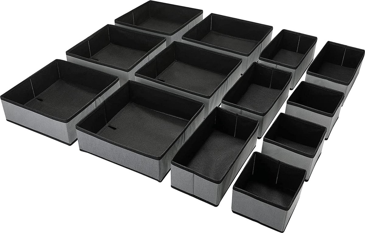 POWZOO Set van 6 kunststof ladeverdelers, verstelbare lade-organizer (27-45 cm), bureau-opbergsysteem, ladeverdelers voor keuken, badkamer, slaapkamer, commode en kantoor (wit