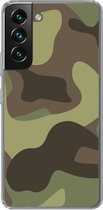 Geschikt voor Samsung Galaxy S22 hoesje - Illustratie van een camouflage patroon - Siliconen Telefoonhoesje