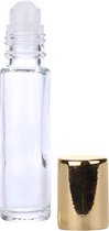 Lege Rollerflesjes 10ml 6 stuks - Roll-on, Helder Glas - Gouden Dop - Parfumrollers