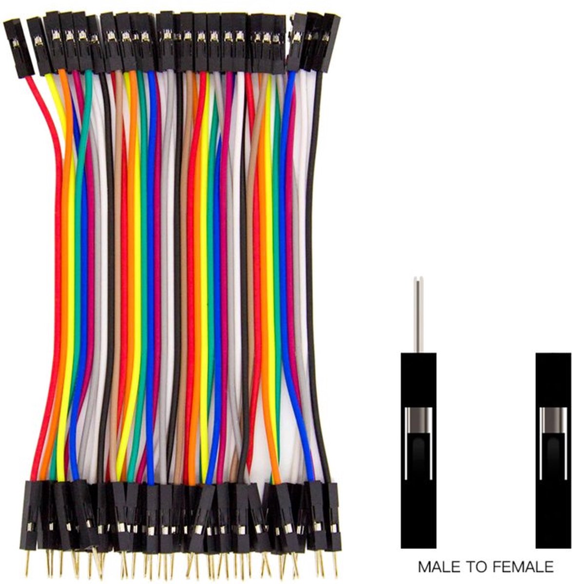 Dupont Jumper kabels 40 stuks (Male-Male) 10cm draadbruggen voor Breadboard