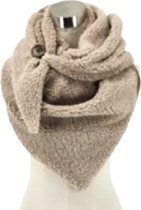 Driehoekige Sjaal - Teddy - Dikke Kwaliteit - Khaki - 160 x 80 cm (232221#)
