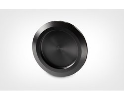 Tebaflex | Plakgreep rond set 2 stuks zwart | Ronde kunststof handgreep zwart voor glazen schuifdeur en glazen schuifwand
