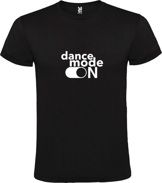 Zwart T-Shirt met “ Dance Mode On “ afbeelding Wit Size XXXXXL