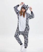 Onesie Zebra - Maat 98/104 - Verkleedkleren - Costuum - Carnaval - Jumpsuit - Pyjama - Kerst - Jungle