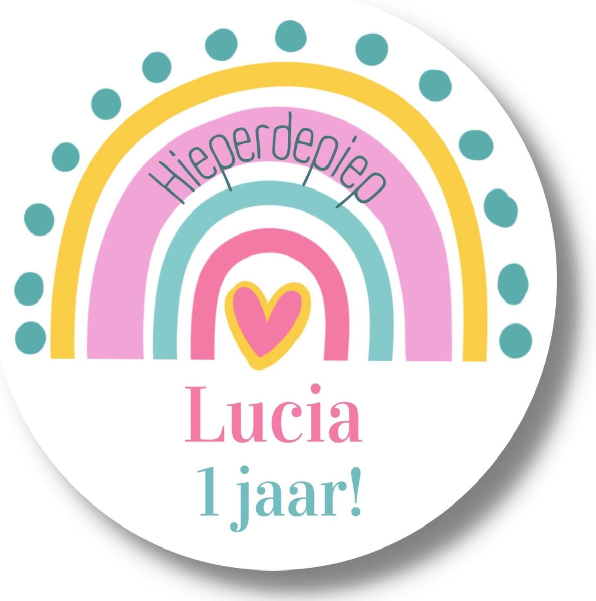 20 x Naam Verjaardag Stickers Leeftijd | Meisje Regenboog | Gepersonaliseerd Trakteren | Sluitstickers | Kinderfeest Traktatie