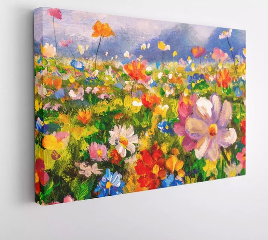 Bloemen schilderijen monet schilderij claude impressionisme verf landschap bloemenweide digitale - moderne kunst canvas - 1795344904 - 40*30 Horizontal