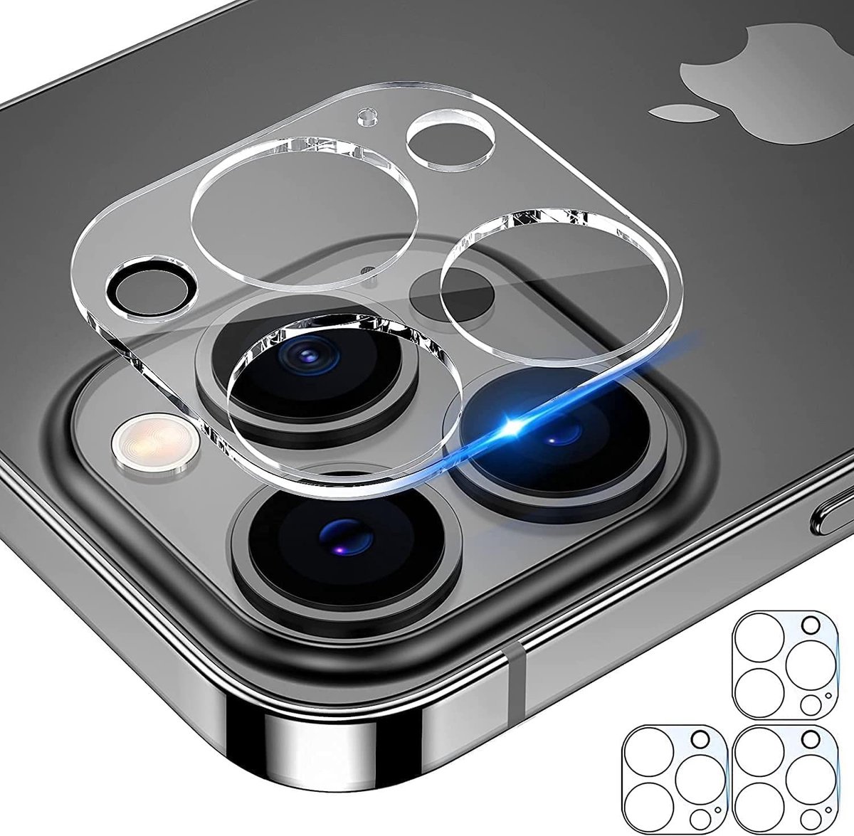 Camera Lens Glass Protector Geschikt voor: Apple iPhone 13 Pro - Transparant