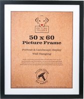 Fotolijst Fotomaat 50x60 cm - MDF Hout - Zwart - Fotokader - 28mm profielbreedte - Posterlijst