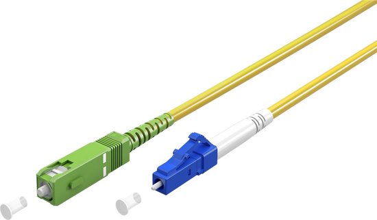 Câble fibre optique Goobay (FTTH), Monomode (OS2) Yellow, Jaune (Simplex), 15 m