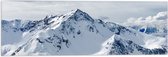 WallClassics - Drapeau - Neige sur Hautes Montagnes - 60x20 cm Photo sur Drapeau Polyester