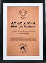 Fotolijst Fotomaat A2 (42x59,4 cm) - MDF Hout- Zwart - Fotokader - 28mm profielbreedte - Posterlijst