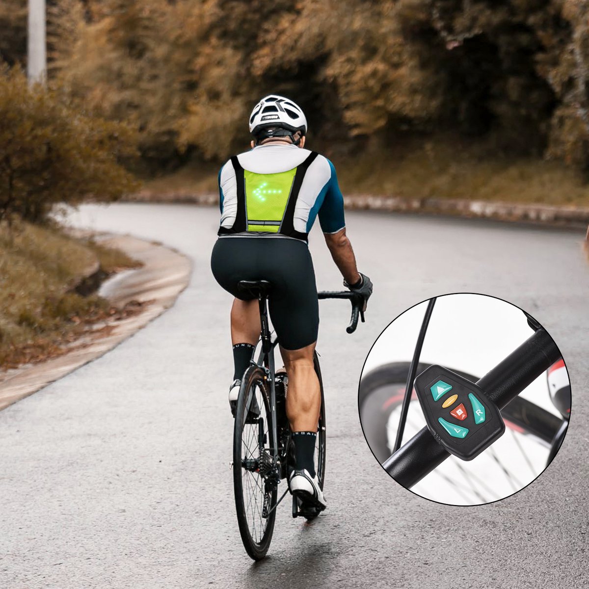 Vélo LED sans fil Gilet clignotant de sécurité Nylon
