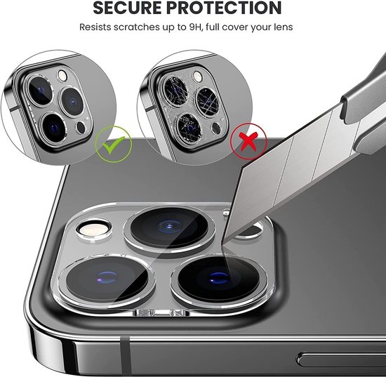 Protecteur d'Objectif iPhone 13 Pro Max en Verre Trempé 3MK Hybrid - 4  Pièces