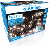 Éclairage de Noël Grundig - 96 lumières LED - 8 modes - Avec minuterie - 760 cm - 7,6 mètres - Wit chaud - String lumineuse de Noël