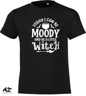 Klere-Zooi - Moody Little Witch - Zwart Kids T-Shirt - 128 (7/8 jr)
