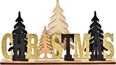 Display Belettering Kerstmis - Christmas  dennenboom decor -Gouden glitters afwerking - (breedte/hoogte/diepte) 22x12x4cm