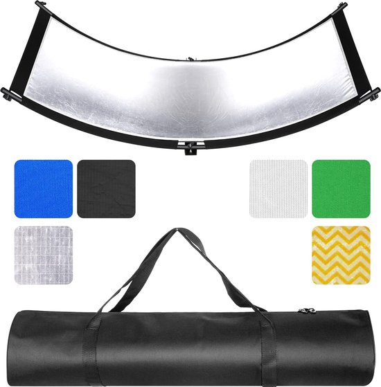 FOMITO U-vormige gebogen fotostudio reflector bord 4 in 1 goud zilver wit zwart