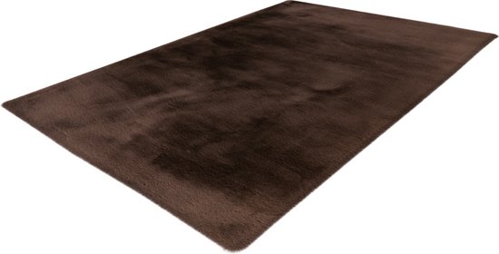 Lalee Heaven - Vloerkleed - Tapijt – Karpet - Hoogpolig - Superzacht - Fluffy - Shiny- Silk look- rabbit- 160x230 cm donker taupe