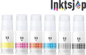 inktsjop Huismerk geschikt voor Canon GI-53 inkttanks voordeelbundel inktflesjes (6 st), zwart cyaan magenta yellow rood grijs