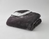 Plaids Cocooning - fleece deken - plaid - Cosy Bicolore Gris Souris/ Nickel - Superzachte fleece - 200 cm x 150 cm