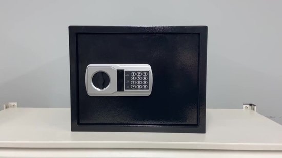 Coffre-fort Earkings 20x32x20 cm avec serrure à combinaison - Coffre-fort pour caisse électronique - Matériel de montage inclus, deux clés d'urgence et serrure d'alarme