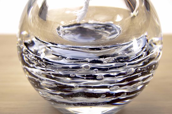 Olielamp lont - Olielamp glas - Olielamp binnen - Olielampjes voor op tafel - Zwart met decoratie van Merkloos — afbeelding 3