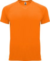 Fluorescent Oranje kinder unisex sportshirt korte mouwen Bahrain merk Roly 4 jaar 98-104